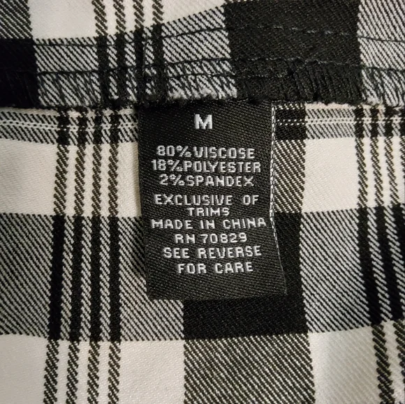 Rue 21 Plaid Print Black And White Long Sleeve Blazer Jacket Size M - Picture 8 of 9